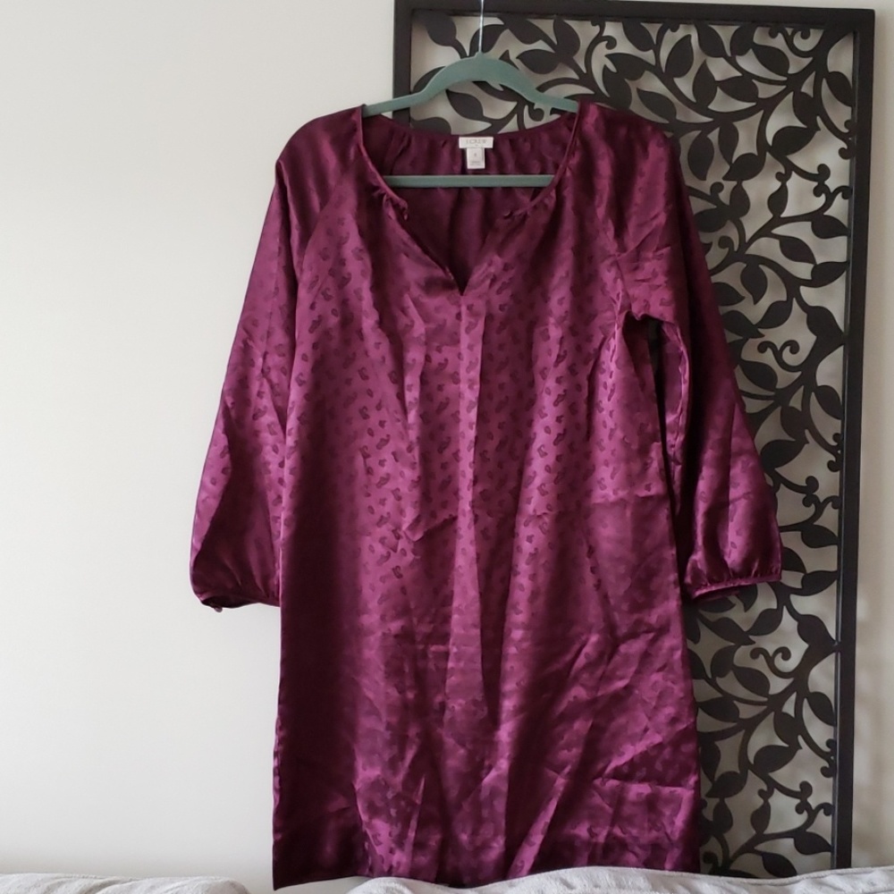 Jacquard pattern long sleeve dress